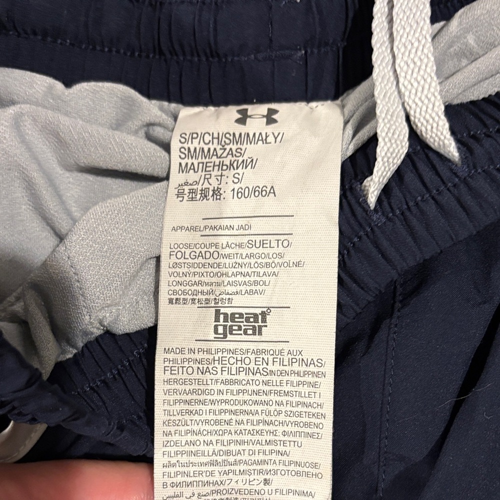 Under Armour Women's Dark Blue and White Athletic Shorts - Picture 2 of 5
